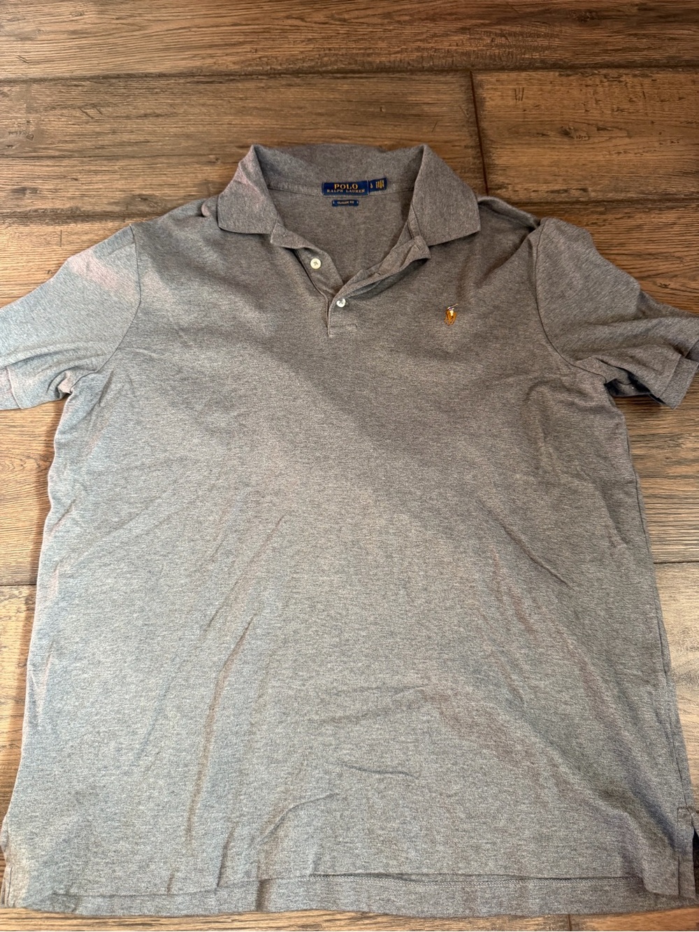 Polo by Ralph Lauren Heather Gray Short-Sleeve Polo with Gold Pony